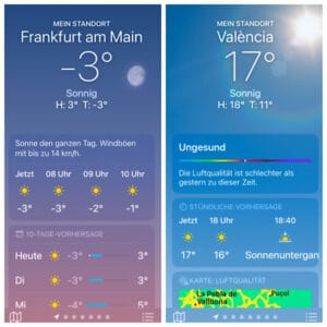 verschiedene Temperaturen