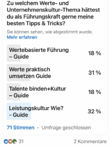Übersicht einer Umfrage